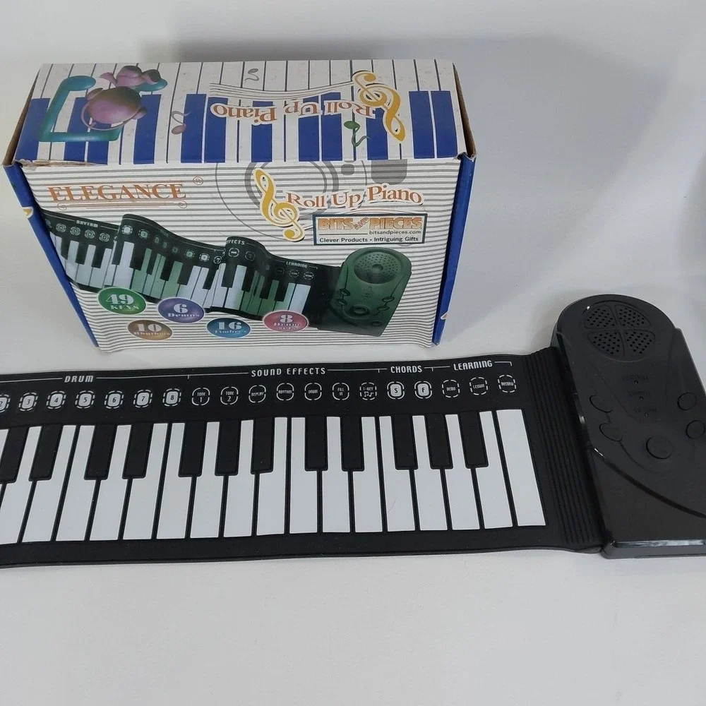 Elegance 49 Key Hand Roll Up Piano Battery Power With Power Cord